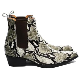 Men's Shoes 2024 European and American Handmade Chelsea Boots Men's Summer Pointed Ankle Boots Snake Wedge British Martin Boots