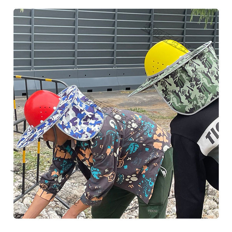 夏季安全帽遮阳帽子男女防晒遮阳帽户外工地新款帽檐可折叠透气