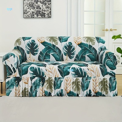 1pc Printed Skirt Sofa Slipcovers Elastic Living Room Sofa