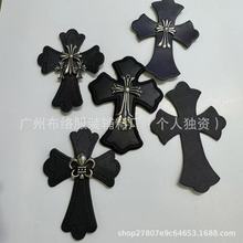 克罗心潮流皮革十字架五金皮标鞋帽标袜子标童装牛仔裤服装辅料