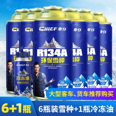 Refrigerant Car Refrigerant Environmentally — Antifriz - 6-bottles-of-refrigerant-1-bottle-of-refrigerant-oil-recommended-for-large-buses-and-trucks