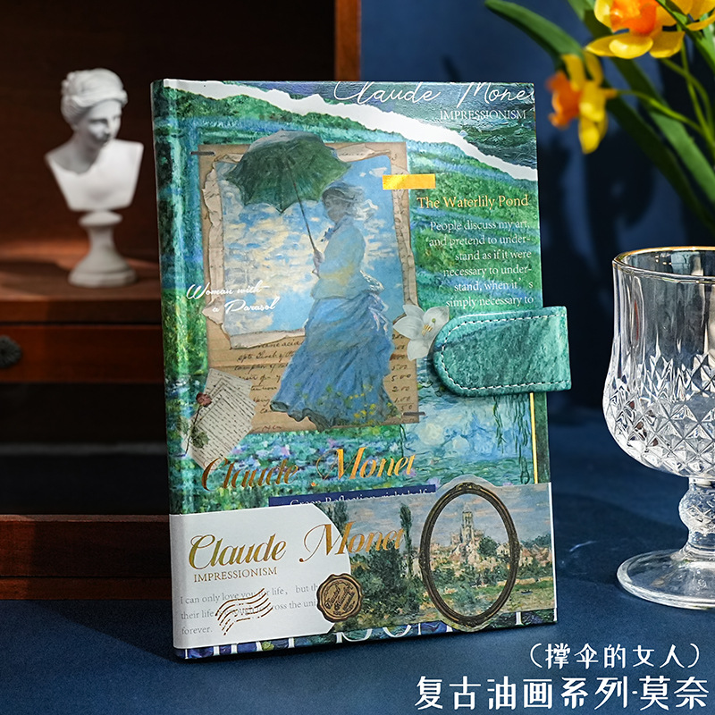 Cuaderno de pintura al óleo estilo Ziyi, diario creativo para chicas, magnético