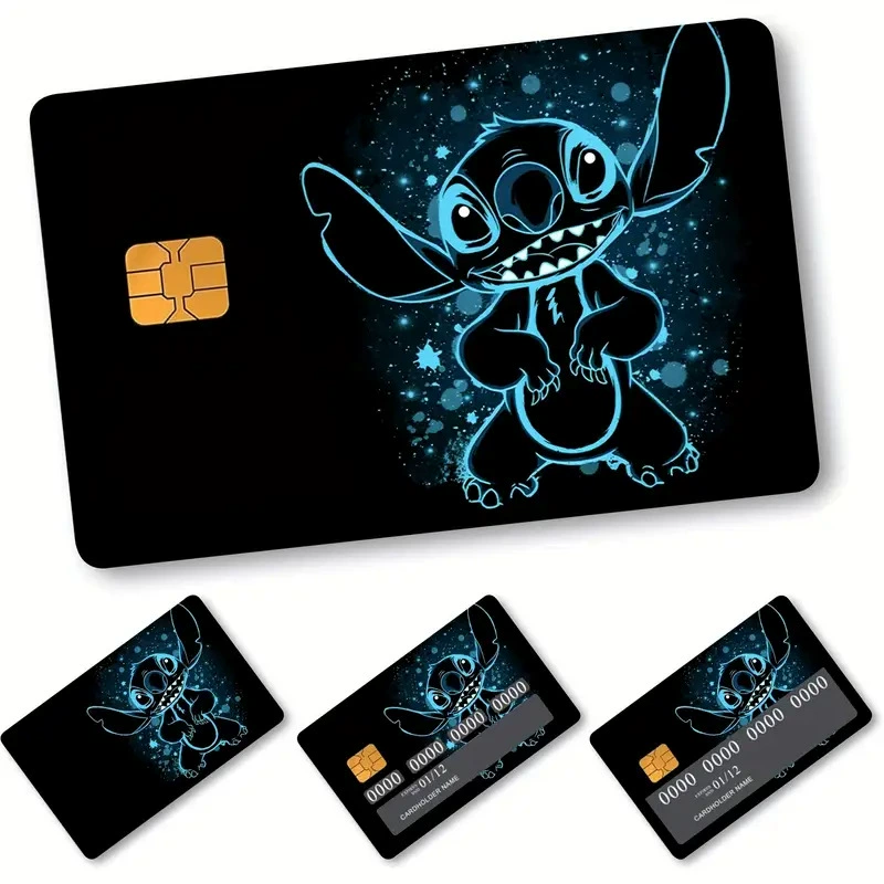 Стикеры для кредитных и предоплаченных карт Stitch, ПВХ, съемные защитные наклейки, наклейки на банковские и транспортные карты