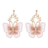 Fashionable design metal earrings, European style, with embroidery, trend of season