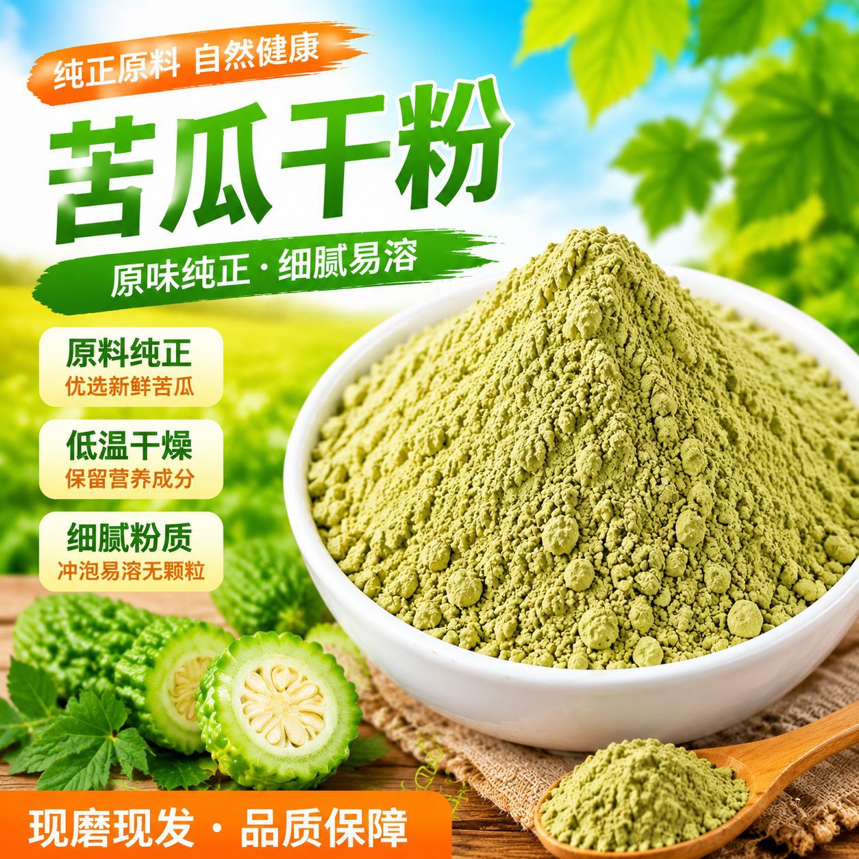 Bitter Melon Powder (Momordica charantia) — Dried Food-Herb Botanical Powder, 500g overview