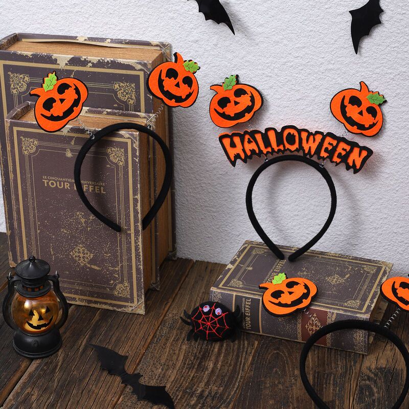 Halloween 万圣节儿童派对南瓜发箍鬼节化妆南瓜头装扮表演头箍|undefined