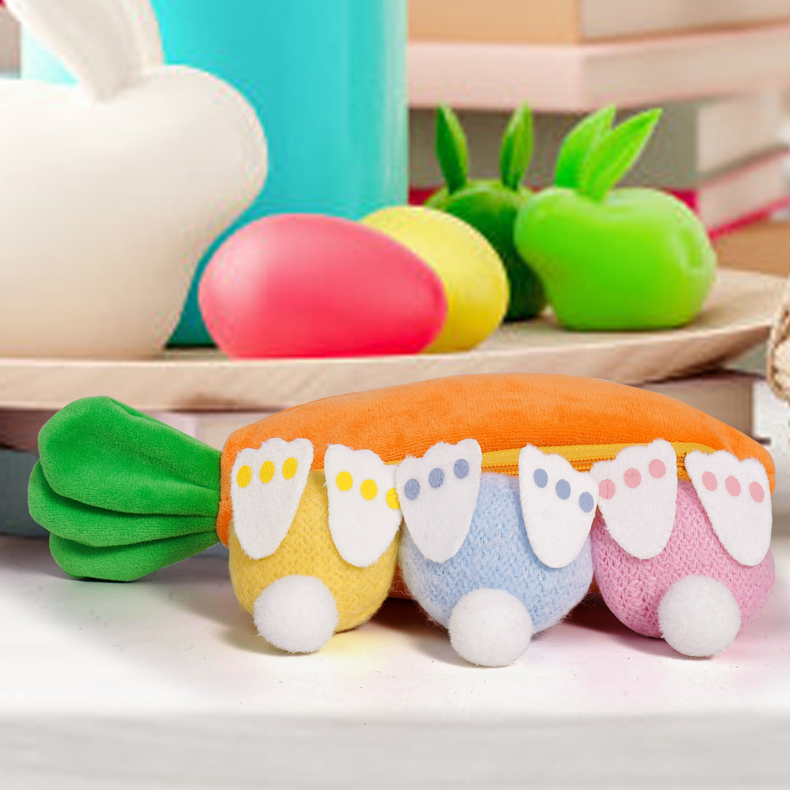 Pascua transfronteriza zipper creativa zanahoria conejo muñeca trasero decoraciones festivas decoraciones de mesa