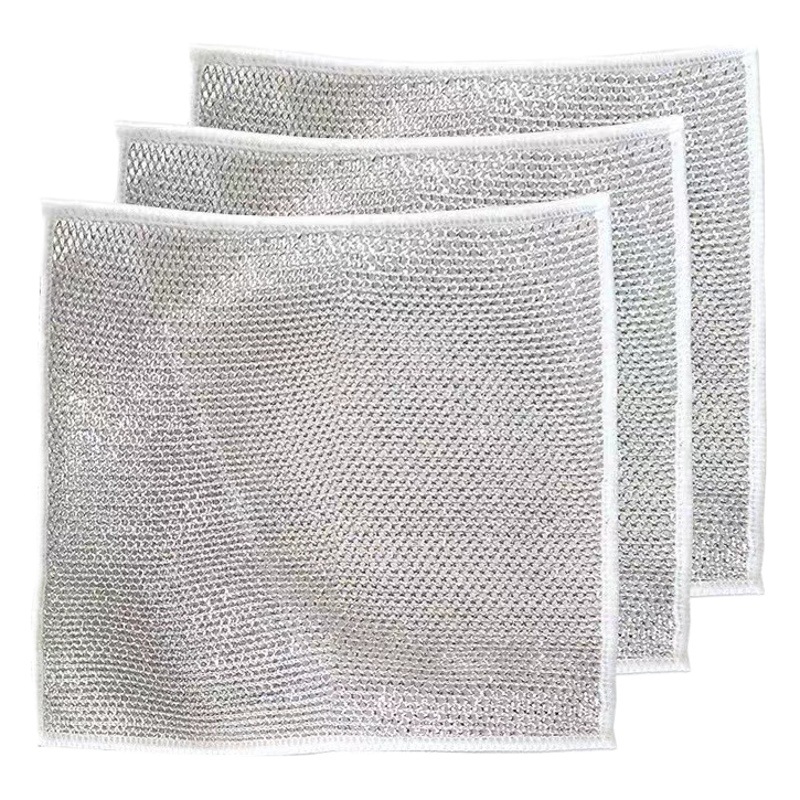 El paño de cocina de alambre de acero al por mayor se puede utilizar repetidamente en lugar de aceite antiadherente doméstico en lugar de bolas de alambre de acero.