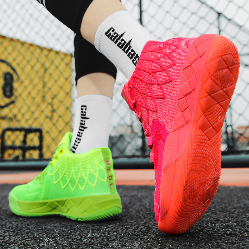 Shoes for Men 2024 Spring and Summer New Breathable Mesh Student Sports Shoes Mid-Top Youth Practical Basketball Shoes Colorful