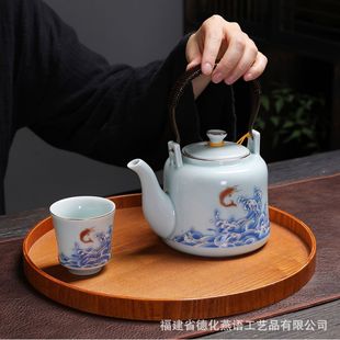 Cross-border creative wave beam pot ceramic large capacity tea set afternoon teapot filter home teapot spot