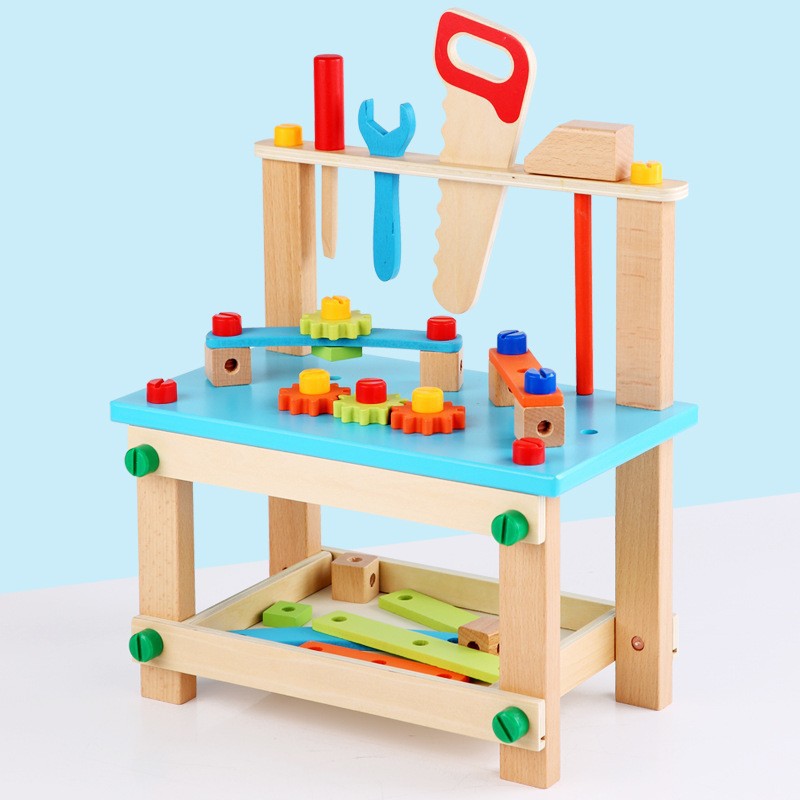 Mesa de herramientas de desmontaje de color para niños de madera interés interactivo cultivo juego casa simulación inteligencia DIY juguetes educación temprana