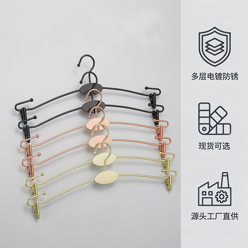 Light Luxury Metal Underwear Hanger Rack with Non-Slip Clips for Bras, Suitable for Store Display with Logo Engraving, Cross-Border