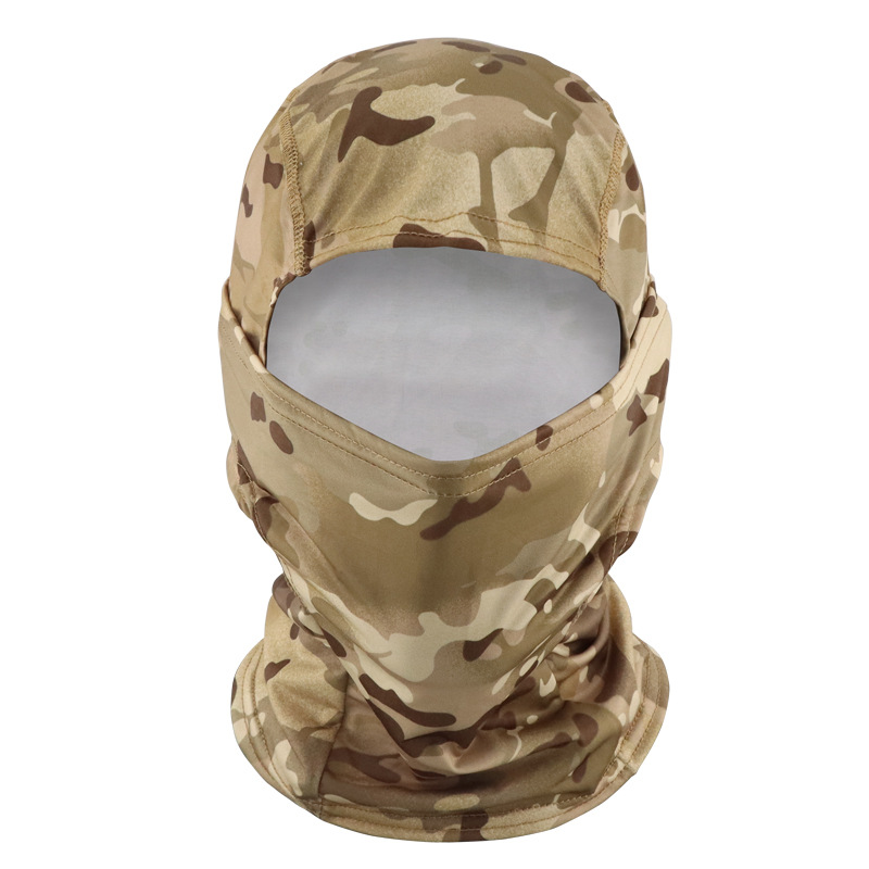 Verano camuflaje de seda de hielo todo en uno capucha de ciclismo al aire libre máscara de pesca protector solar