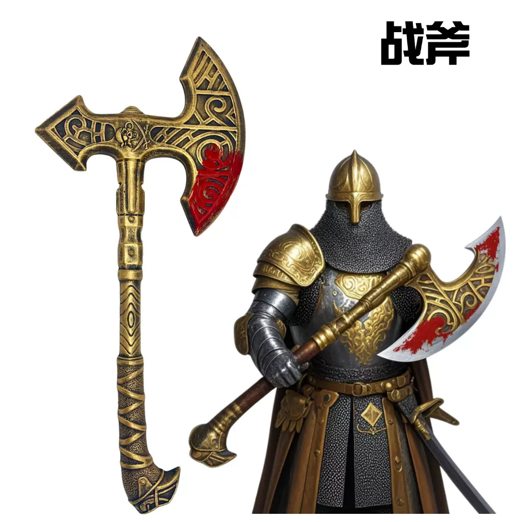 万圣节派对塑料仿真斧头原始人维京海盗兵器化妆舞会装扮服饰道具