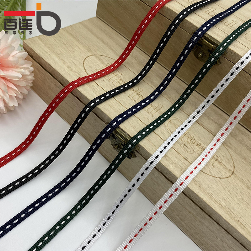 0.5cm Jumper Jacquard Webbing Gift Box School Uniform Children's Clothing T-Shirt Shoes and Hats Handmade DIY Bow Clothing Accessories