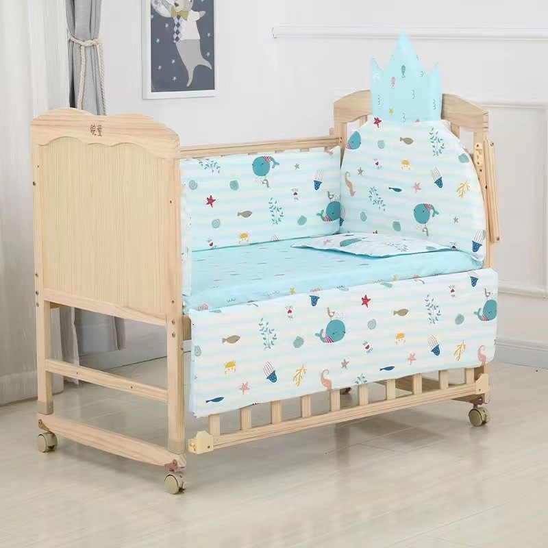 Crown crib five-piece source factory wholesale five-piece baby sheets newborn sheets baby children's bed