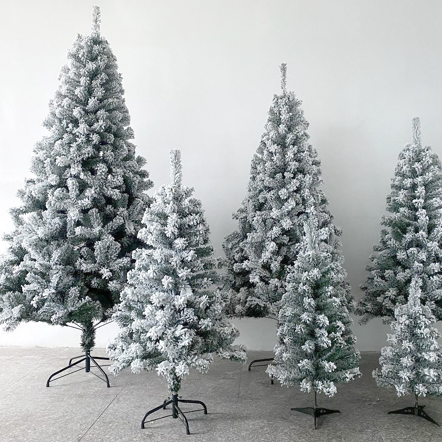 Árbol de Navidad artificial con nieve artificial, 1,2 metros de altura, con efecto de nieve que cae, árbol de Navidad grande de PVC blanco, adornos navideños