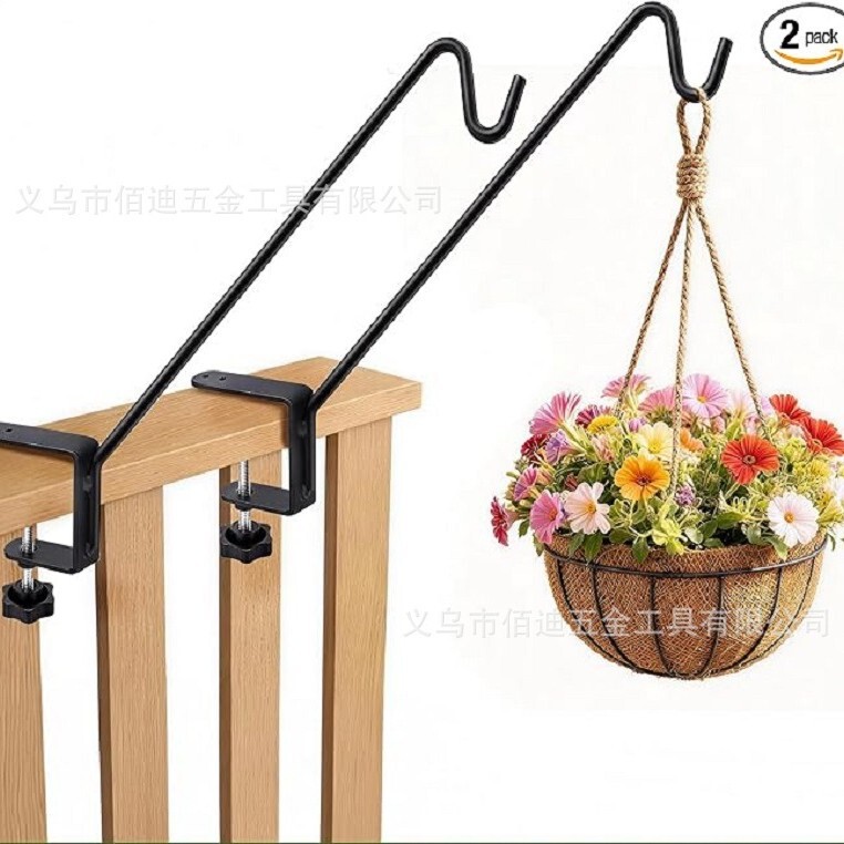 Outdoor Bird Feeder Railing Hook with Rotating Arm for Hanging Flower Pots, Lanterns, and Wind Chimes Outdoor Bird Feeder Railing Hook with Rotating Arm for Hanging Flower Pots, Lanterns, and Wind Chimes