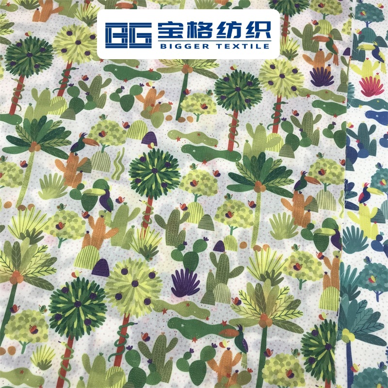 数码印花 各类卡通图案支持制定 国风涤棉衬衫童装睡衣布料批发