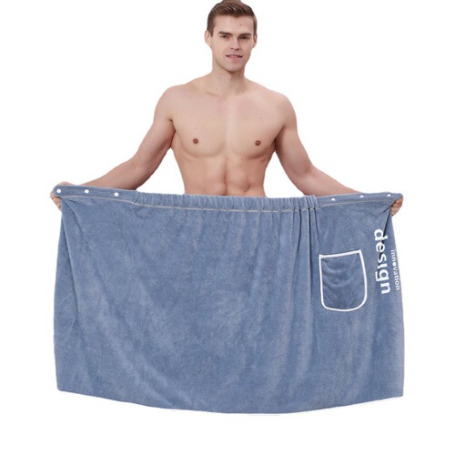 Coral velvet bath towel for men, can be worn or wrapped, adult soft large size, student Korean version personalized wrap towel, cross-border e-commerce