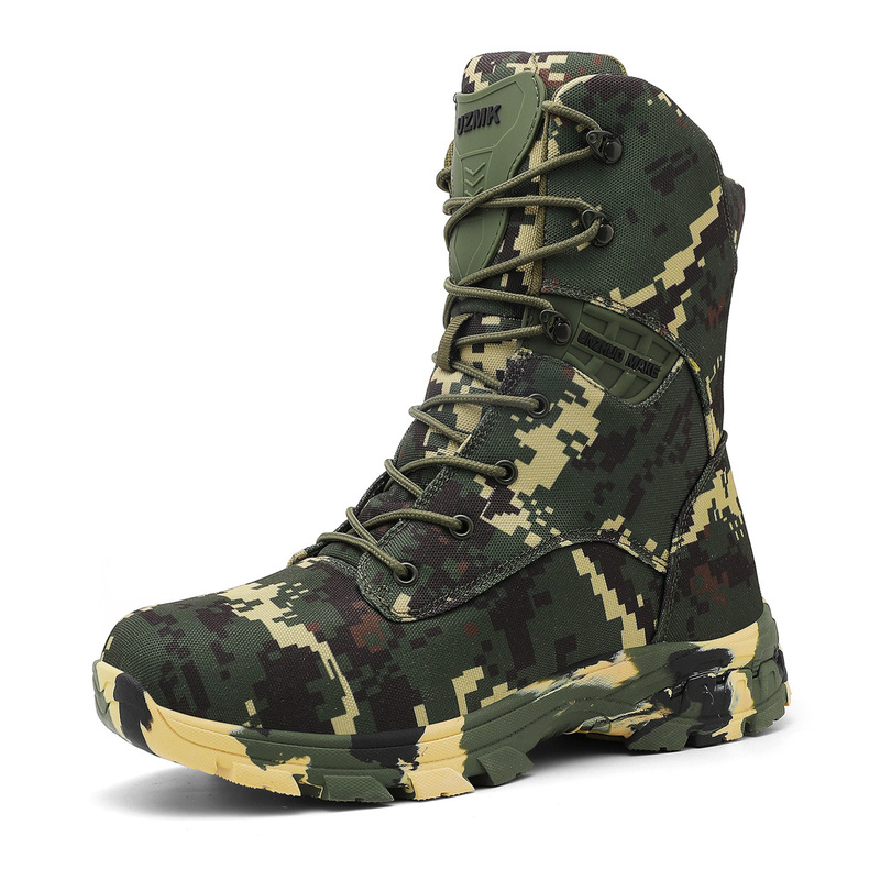 Outdoor high-top shoes, wear-resistant, non-slip, camouflage hiking boots, combat boots, summer breathable military training boots, cross-border professional Outdoor high-top shoes, wear-resistant, non-slip, camouflage hiking boots, combat boots, summer breathable military training boots, cross-border professional
