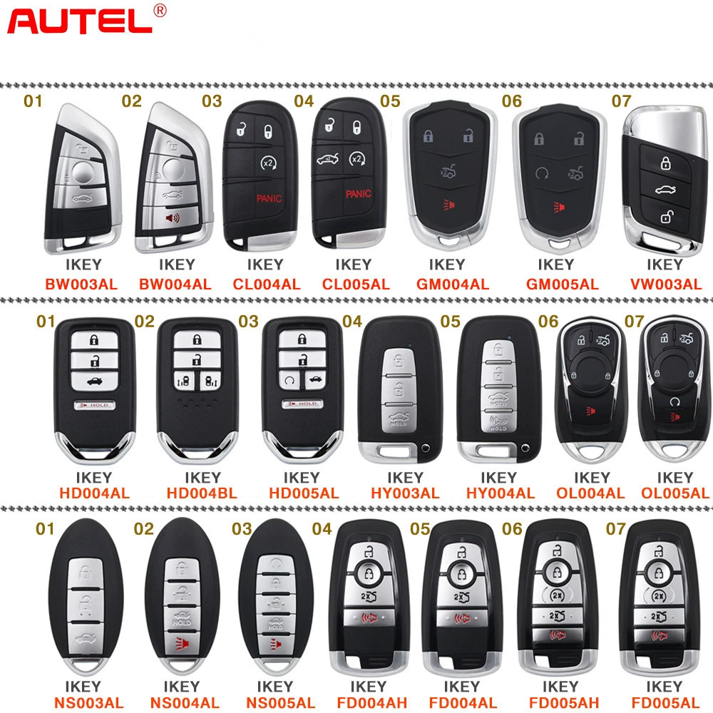 AUTEL Daotong IKEYBW003AL BW004AL и другие зарубежные версии смарт-карт, автомобильные ключи и ключи