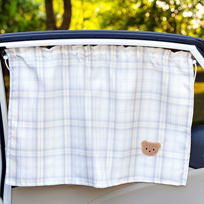 Car curtains, Ins car sun protection heat - jk-plaid-curtains-beige