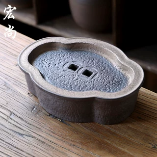 复古粗陶茶具壶承储水茶台功夫茶具托盘茶台复古办公家用干泡茶盘