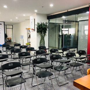 Simple Plastic Backrest Office Foldable Training Chair with Writing Board Conference Chair Simple Table and Chair Integrated Chair Factory