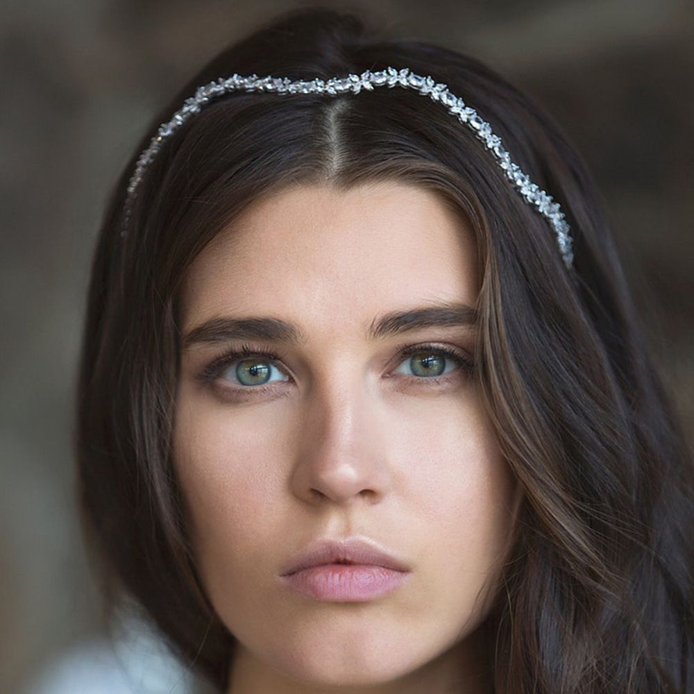 leaf zircon headband temperament luxury versatile bride wedding dress fashion headdress accessories female Hair band_voghion.com