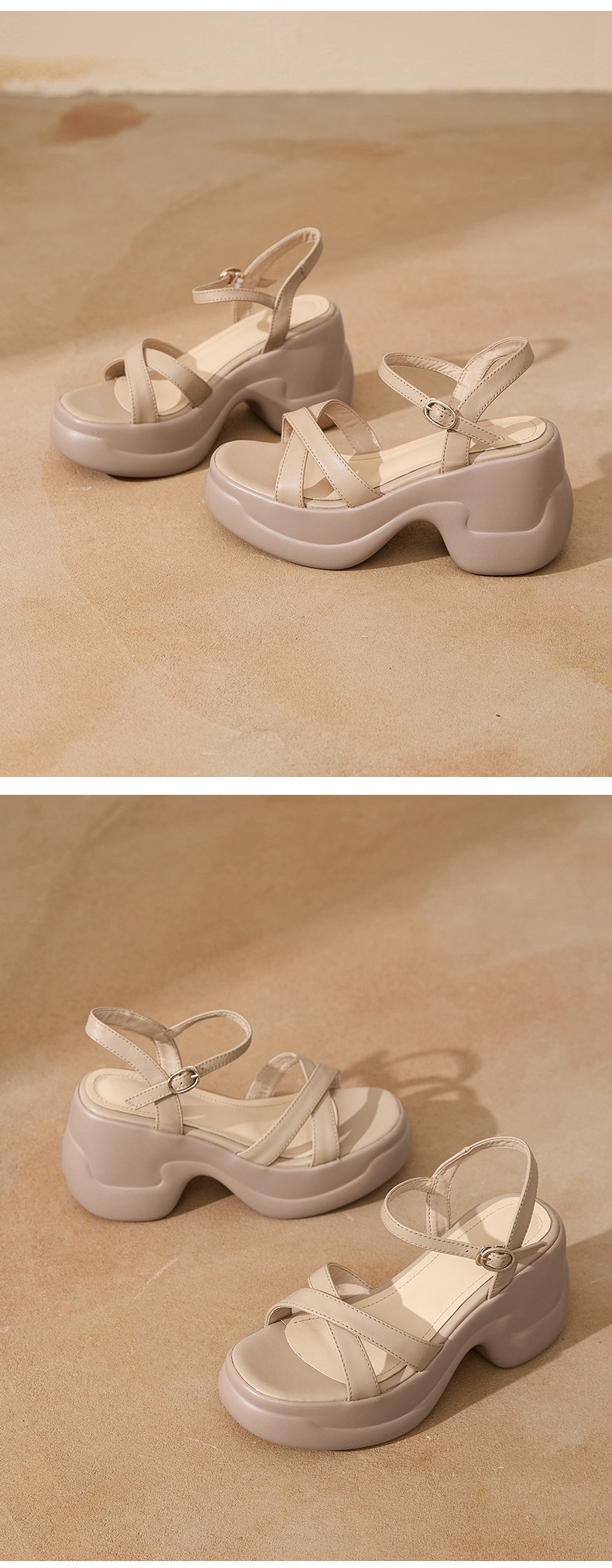 Sandal cao gót nữ hở mũi đế xuồng da bò, quai ngang đi làm — đen chi tiết 10