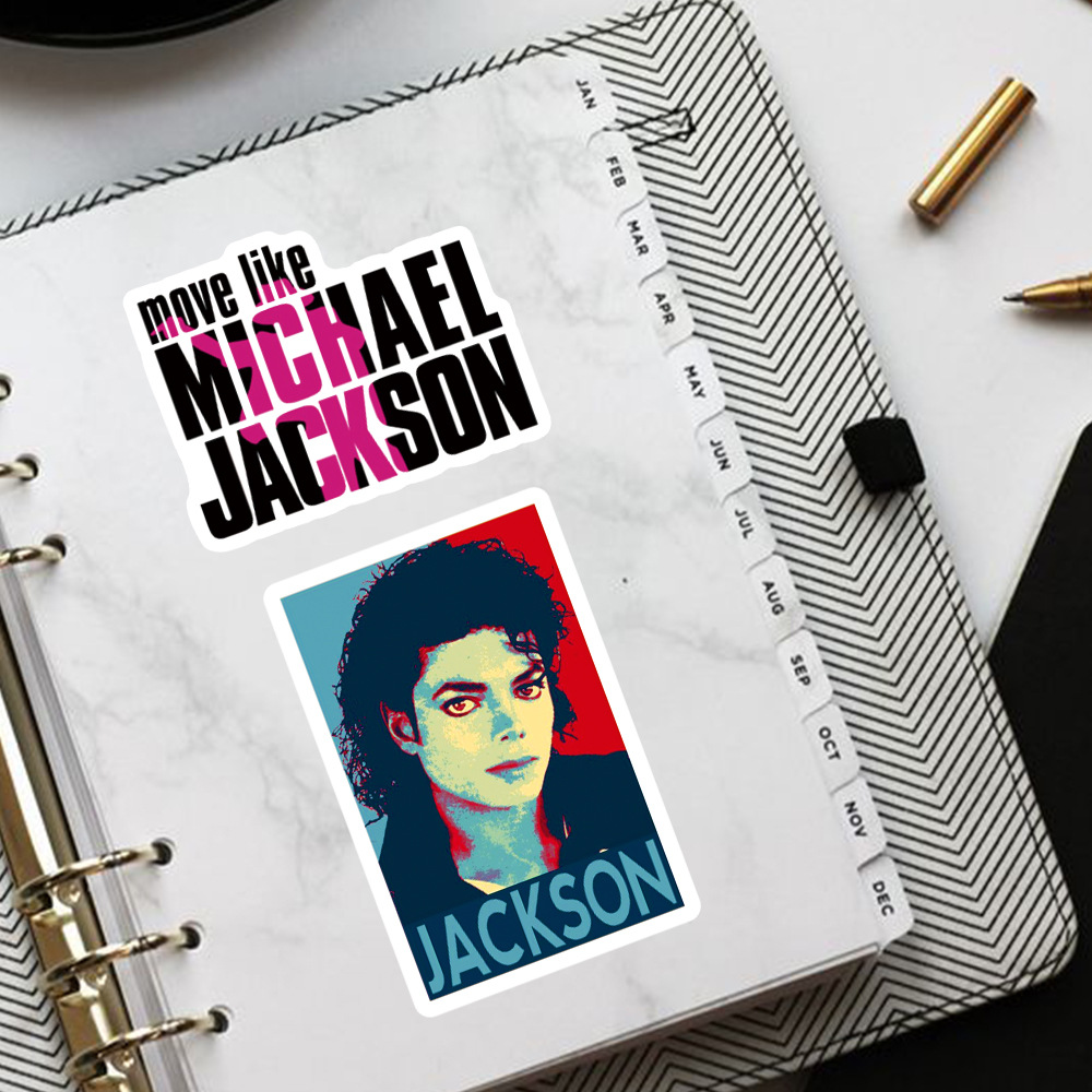 50 pieces rock singer Michael Jackson graffiti stickers PVC waterproof notebook trolley case scooter stickers