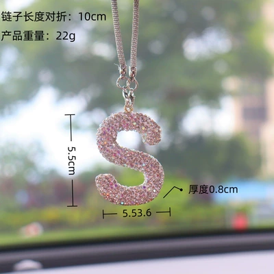 Car hanging – Love Bear Car Pendant Car - s-letter-car-pendant-ab-color-transparent-diamond