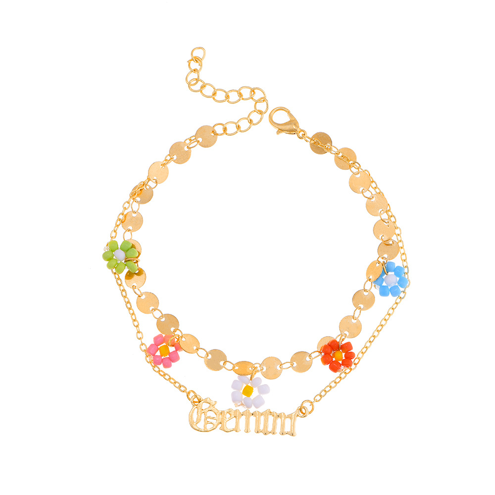 Wholesale Creative Beads Flower Letter Constellation Anklet Nihaojewelry display picture 20