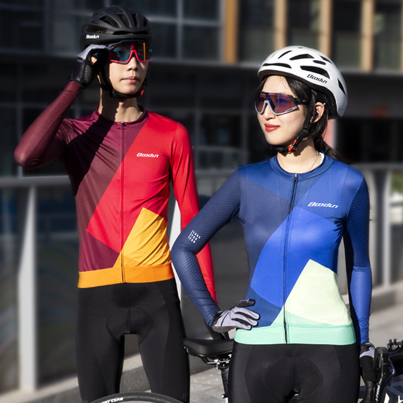 Cycling clothes outdoor sports mountain road cycling clothes long sleeve high elastic comfortable breathable Men's and women's cycling clothes multi-color