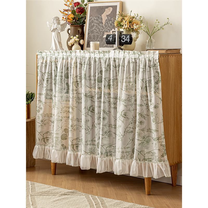 Cabinet Shelter Curtain Punch-free Velcro Cabinet Shoe Rack Bookshelf Lace Dust Curtain Storage Rack Sundries Ugly Curtain
