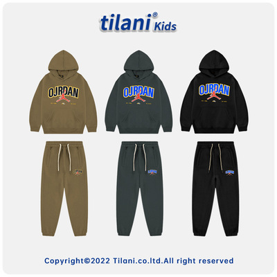 TILANI Children's clothing Europe and America Chaopai High Street oversize Easy JA Plush keep warm Boy suit Cross border On behalf of