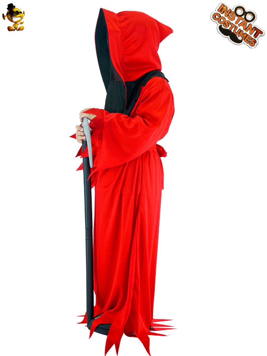 Ropa de cosplay de la muerte del muchacho ropa de Halloween rojo de la muerte del muchacho