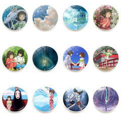 Miyazaki Hayao Anime Spirited Away Refrigerator Magnet Time Gem Magnetic Glass Whiteboard Sticker Decor 25mm