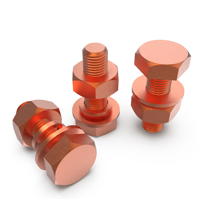 T2 Purple Copper Pure Copper Hexagon Screw Electrolytic Copper Bolt Hexagon Screw Combination Set M3