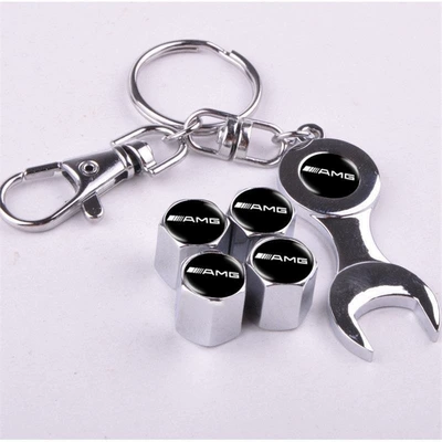 valve – for Mercedes-Benz C-Class S-Class Gla - silver-wrench-amg-logo-4-pieces