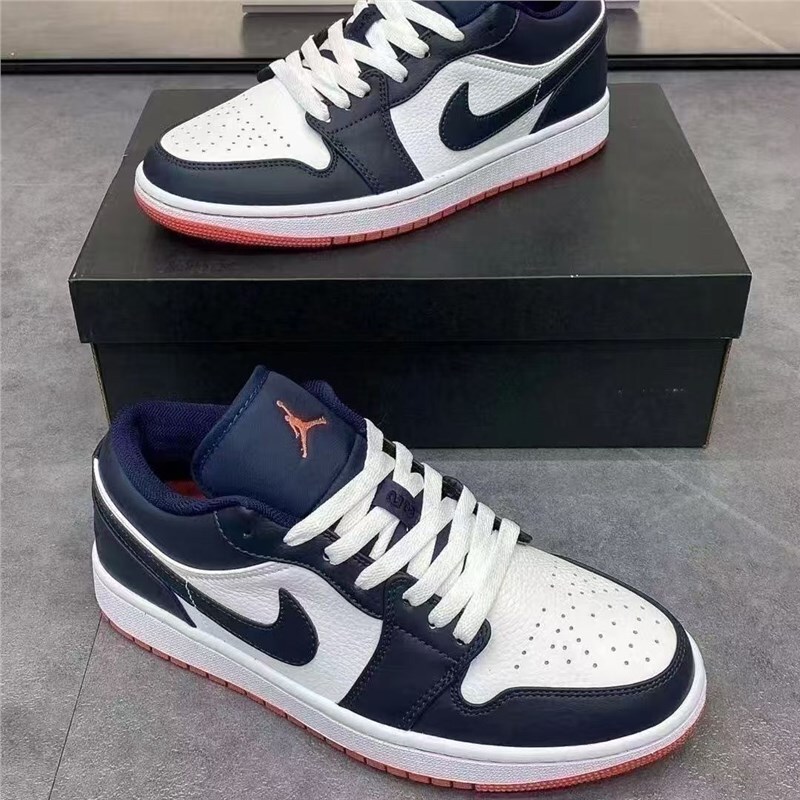 Popular Aj1 Low-Top Midnight Blue Basketball Shoes for Men and Women, Trendy and Stylish, Versatile Casual Sneakers for Couples
