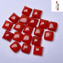 批发天然南红戒面正方形戒面粒粒饱满光滑满肉红鲜艳裸石镶嵌配件