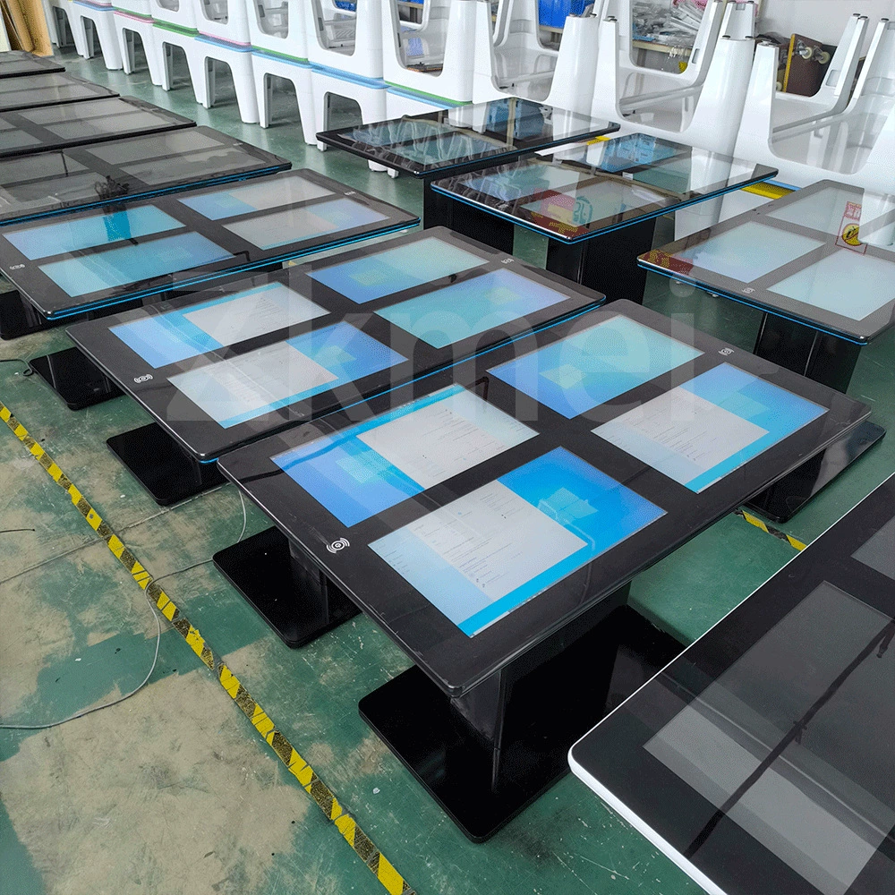 21.5inch Четырехэкранный сенсорный стол для ресторанов, 10-точечный емкостный сенсорный обеденный стол с беспроводной зарядкой, прямые поставки от производителя для кафе.