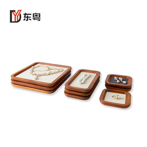 Walnut solid wood jewelry tray bracelet necklace ring earrings display tray storage display tray