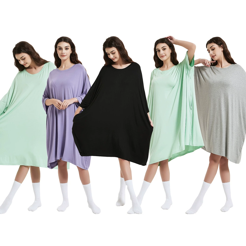 Весной и летом Новая удлиненная футболка из искусственного шелка больших размеров в европейском и американском стиле, женская простая домашняя Повседневная Свободная дышащая футболка