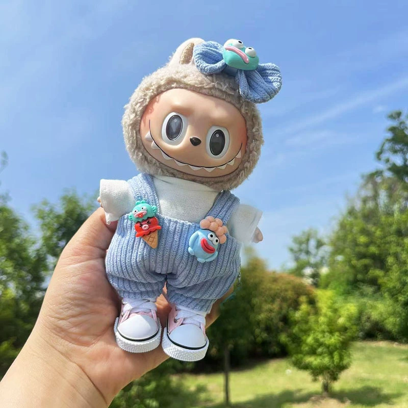Только одежда] 17см подвеска с слепым ящиком Labubu одежда Labubu кукла детская одежда конус надевания комбинезоны милый и милый