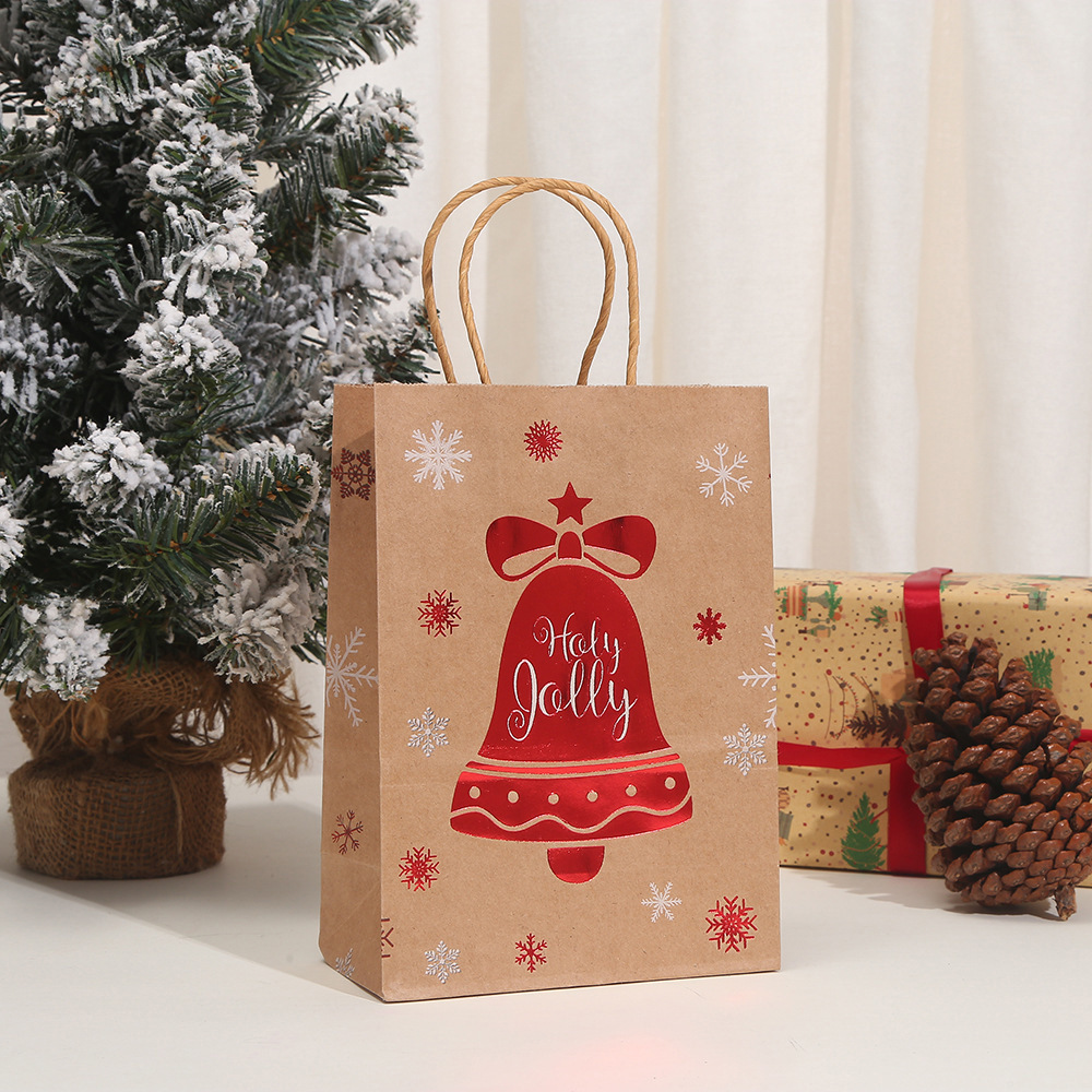 Christmas, Party Occasion Brown paper Material Christmas Festival Cartoon Pattern Cartoon Style Style Christmas Cartoon Style Cartoon Brown Paper Christmas Party Gift Bags