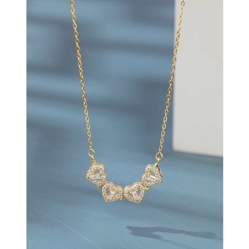 Lucky Clover collar de plata esterlina 925 ligera nicho de alto nivel colgante de amor un uso de cadena clavícula