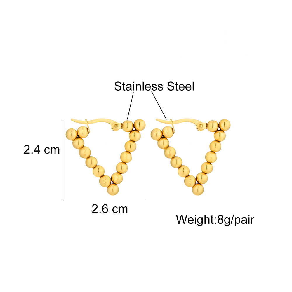 Electroplating Gold Plating Process 1 Pair INS Style Round Square Plating 201 Stainless Steel 18K Gold Plated Stainless Steel Earrings